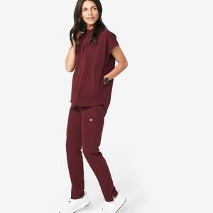 Figs burgundy scrub bottoms